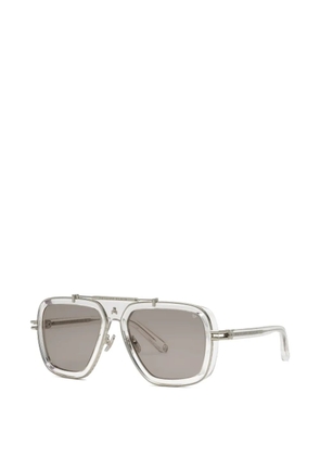 Philipp Plein logo-plaque pilot sunglasses - Grey