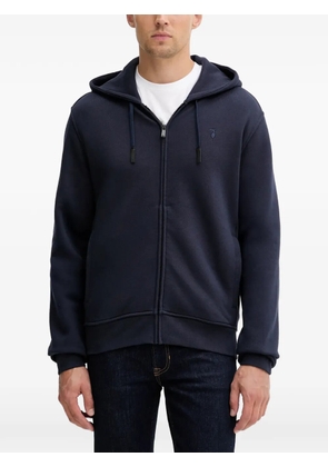 Trussardi logo-embroidered zip-up hoodie - Blue