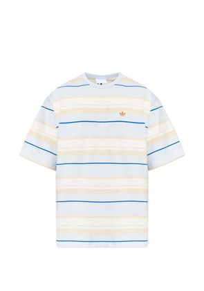 adidas striped logo-embroidered T-shirt - Blue