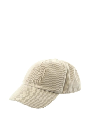 Fendi Pre-Owned 2010s FF logo corduroy cap - Neutrals
