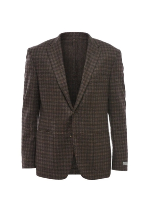 Corneliani checked patch-pocket blazer - Brown
