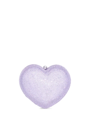 Judith Leiber L'Amour Petit Coeur crystal-embellished heart-shaped clucth bag - Purple