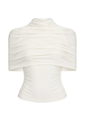 LAPOINTE ruched-design mock-neck top - White