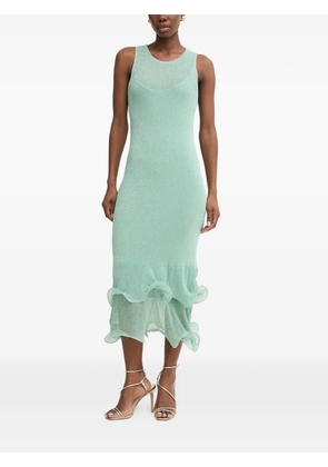 SIMONA CORSELLINI ruffled-trim knit dress - Green
