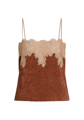 Alberta Ferretti lace camisole - Brown