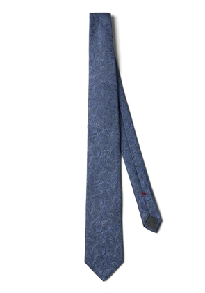 Brunello Cucinelli paisley-pattern silk tie - Blue
