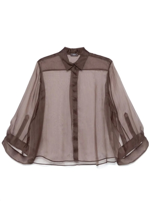 Peserico semi-sheer shirt - Brown