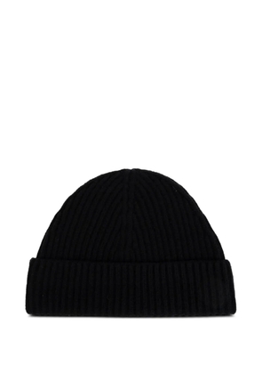 Jil Sander ribbed-knit turn-up brim beanie hat - Black