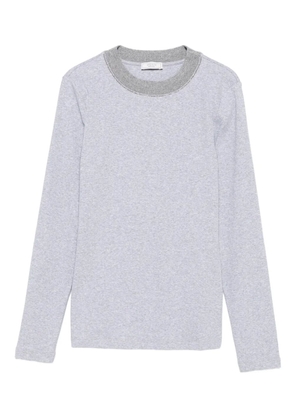 Peserico embellished-neck sweatshirt - Grey