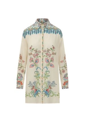 ETRO floral-print long shirt - Neutrals