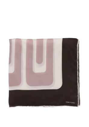 TOM FORD geometric-print pocket square - Brown