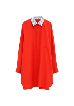 LOEWE striped-collar mini shirt dress - Red