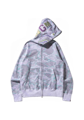 A BATHING APE® Text Code Camo Shark hoodie - Grey