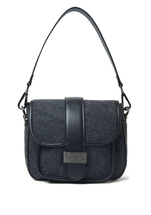 Peserico leather-trimmed shoulder bag - Grey