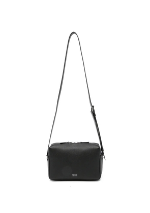 TOM FORD grained-leather logo-stamp messenger bag - Black