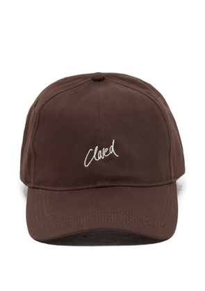 Closed logo-embroidered cap - Brown