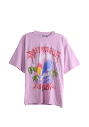 Balenciaga graphic-print oversized T-shirt - Pink