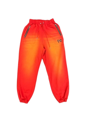 THUG CLUB two-tone washed track pants - Red