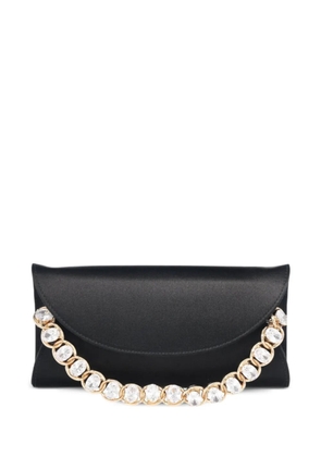 Judith Leiber Taylor Envelope crystal-embellished satin clutch bag - Black