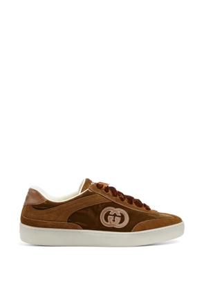 Gucci Interlocking G velvet sneakers - Brown