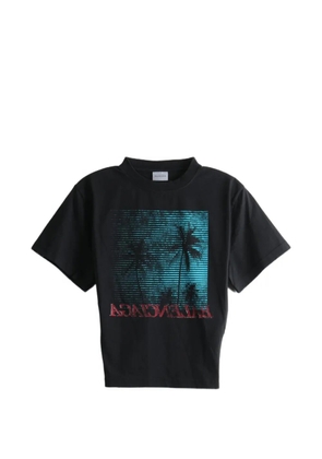 Balenciaga graphic-print cropped T-shirt - Black