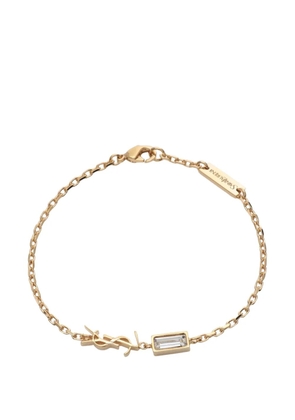 Saint Laurent Pre-Owned Cassandra rhinestone bracelet - Gold