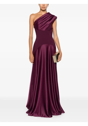 Solace London one-shoulder draped maxi dress - Purple