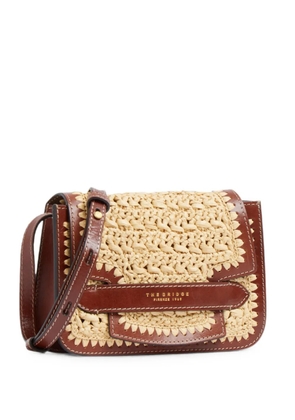 The Bridge Lucrezia woven leather-trim shoulder bag - Neutrals