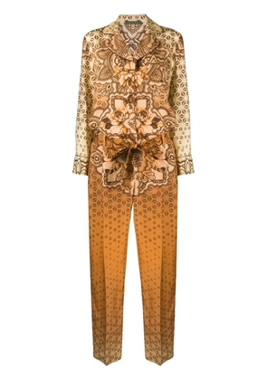 Alberta Ferretti mandala-print silk jumpsuit - Orange