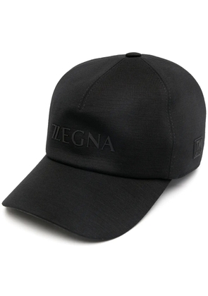 Zegna logo print cap - Black