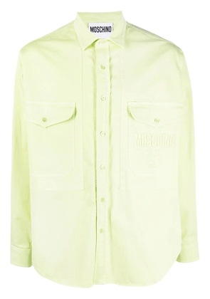 Moschino embroidered-logo detail shirt - Green