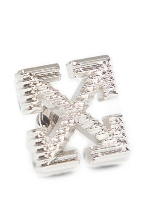 Off-White Arrows textured earring - Silver