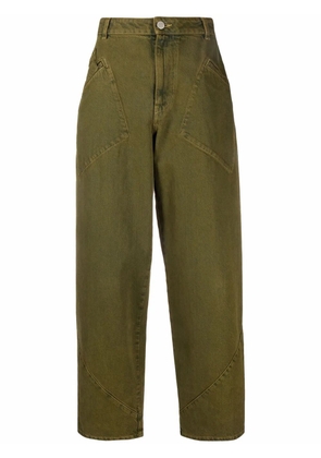 Alberta Ferretti deconstructed wide-leg jeans - Green