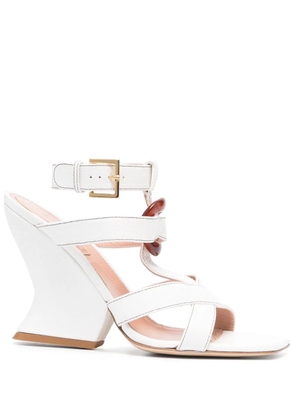 Alberta Ferretti 105mm strap-detail leather sandals - White