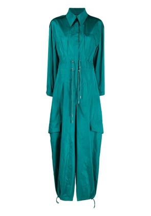 Alberta Ferretti taffeta drawstring-waist jumpsuit - Green