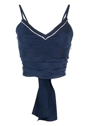 Alberta Ferretti rear-tie V-neck cami top - Blue