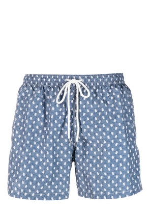Fedeli penguin-print swim shorts - Blue
