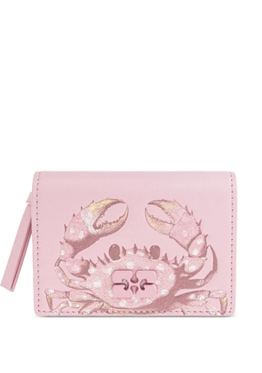 GANNI crab-print wallet - Pink