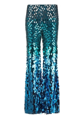 Alberta Ferretti sequin-embellished flared trousers - Blue