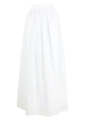 Alberta Ferretti broderie anglaise maxi skirt - White
