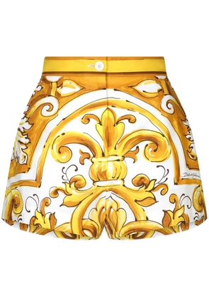 Dolce & Gabbana Majolica-print cotton shorts - Yellow