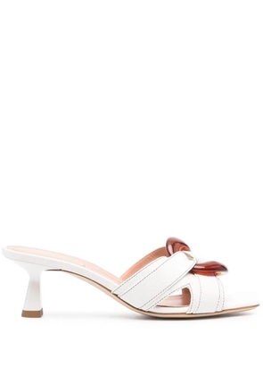 Alberta Ferretti resin-apliqué heeled mules - White