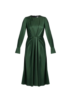 ERDEM satin seersucker draped dress - Green
