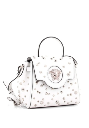 Versace Pre-Owned La Medusa Top Handle Bag Studded Leather Small crossbody bag - White