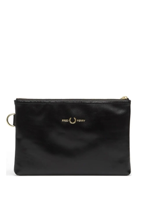 Fred Perry leather messenger bag - Black