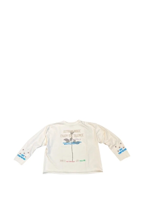 astrum Silence LS graphic-print long-sleeve T-shirt - White