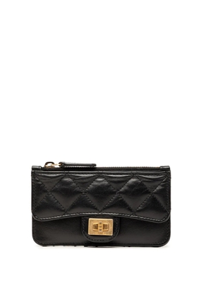 CHANEL Pre-Owned 2019 Quilted Aged Calfskin Reissue 2.55 Flap card holder - Black