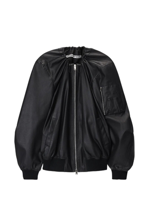 Alexander Wang gathered-detail leather jacket - Black