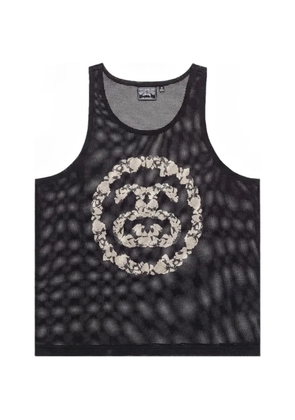 Denim Tears x <Stussy logo-print mesh tank top - Black