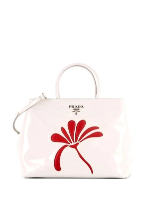 Prada Pre-Owned Flowers Convertible Open Spazzolato Leather Medium tote bag - Multicolour
